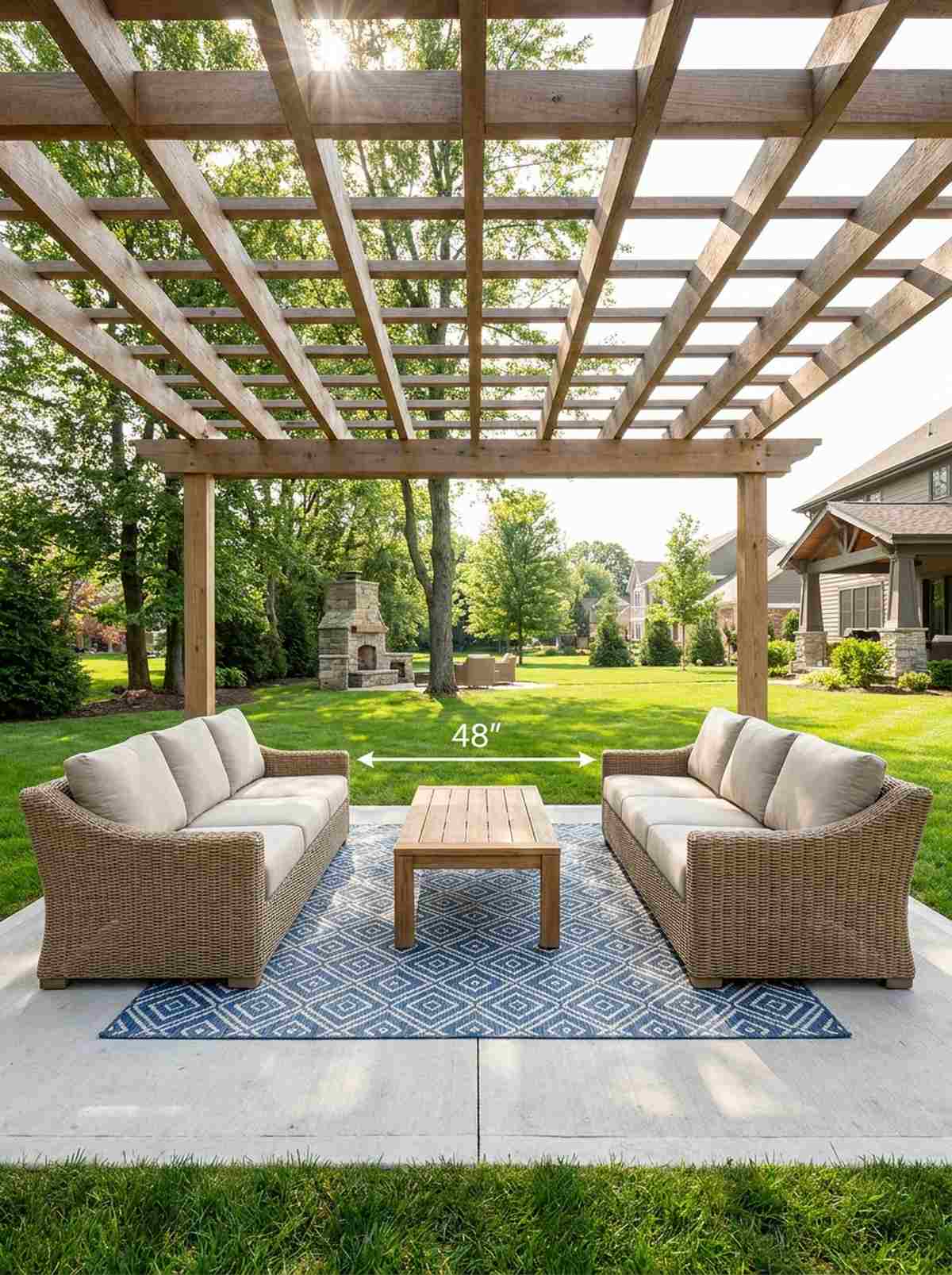 facing sofas with central table