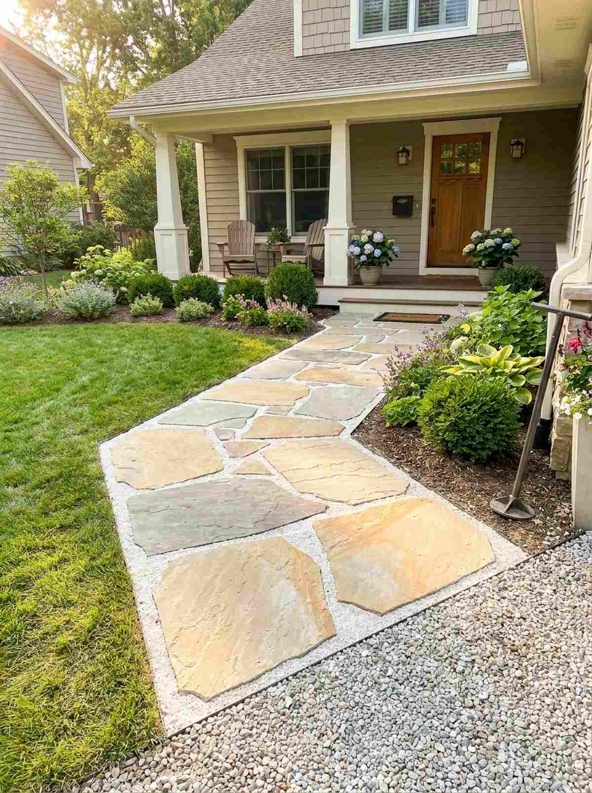 flagstone with crushed limestone fines