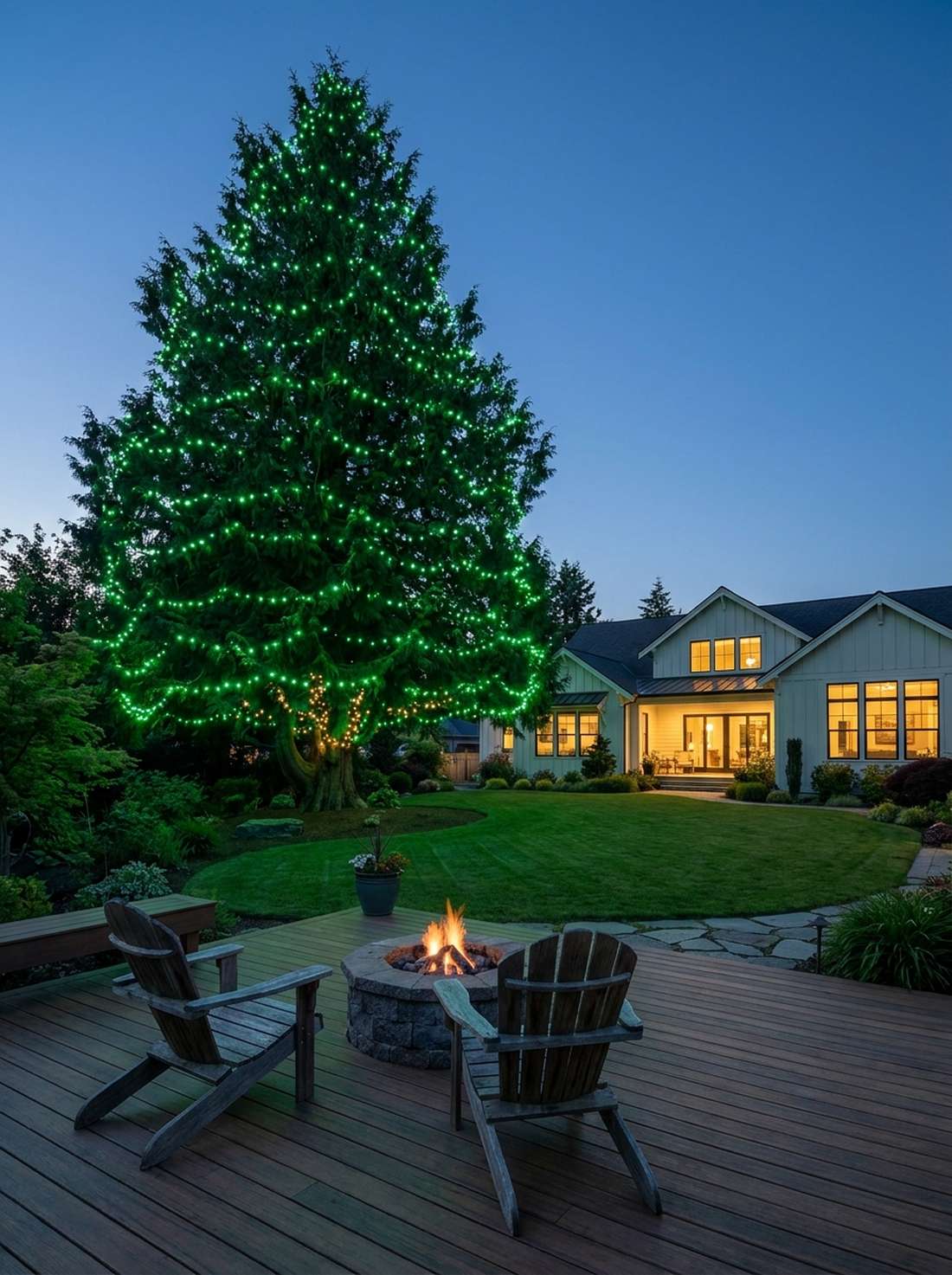 green light tree outlining
