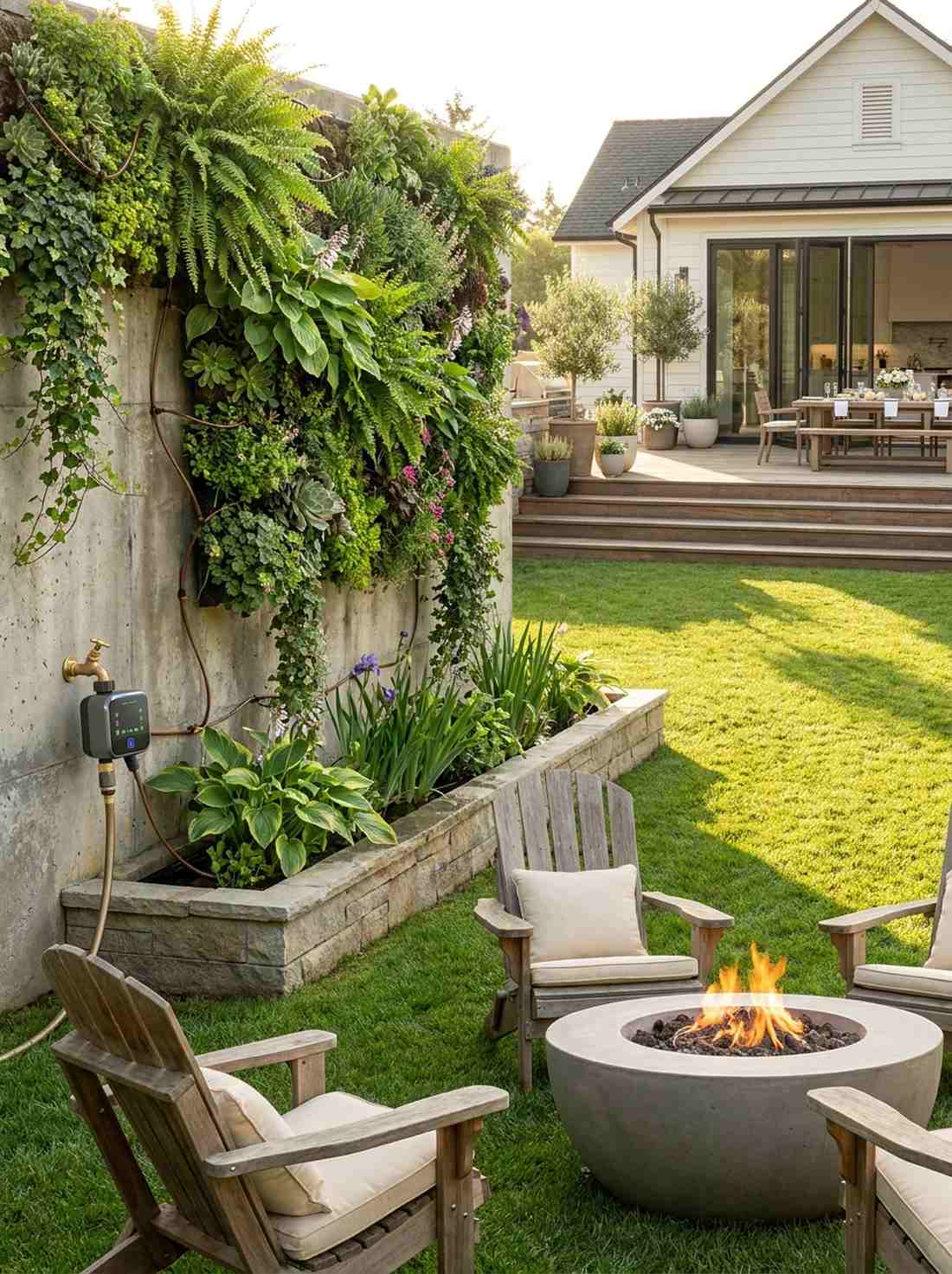 living wall with automatic irrigation