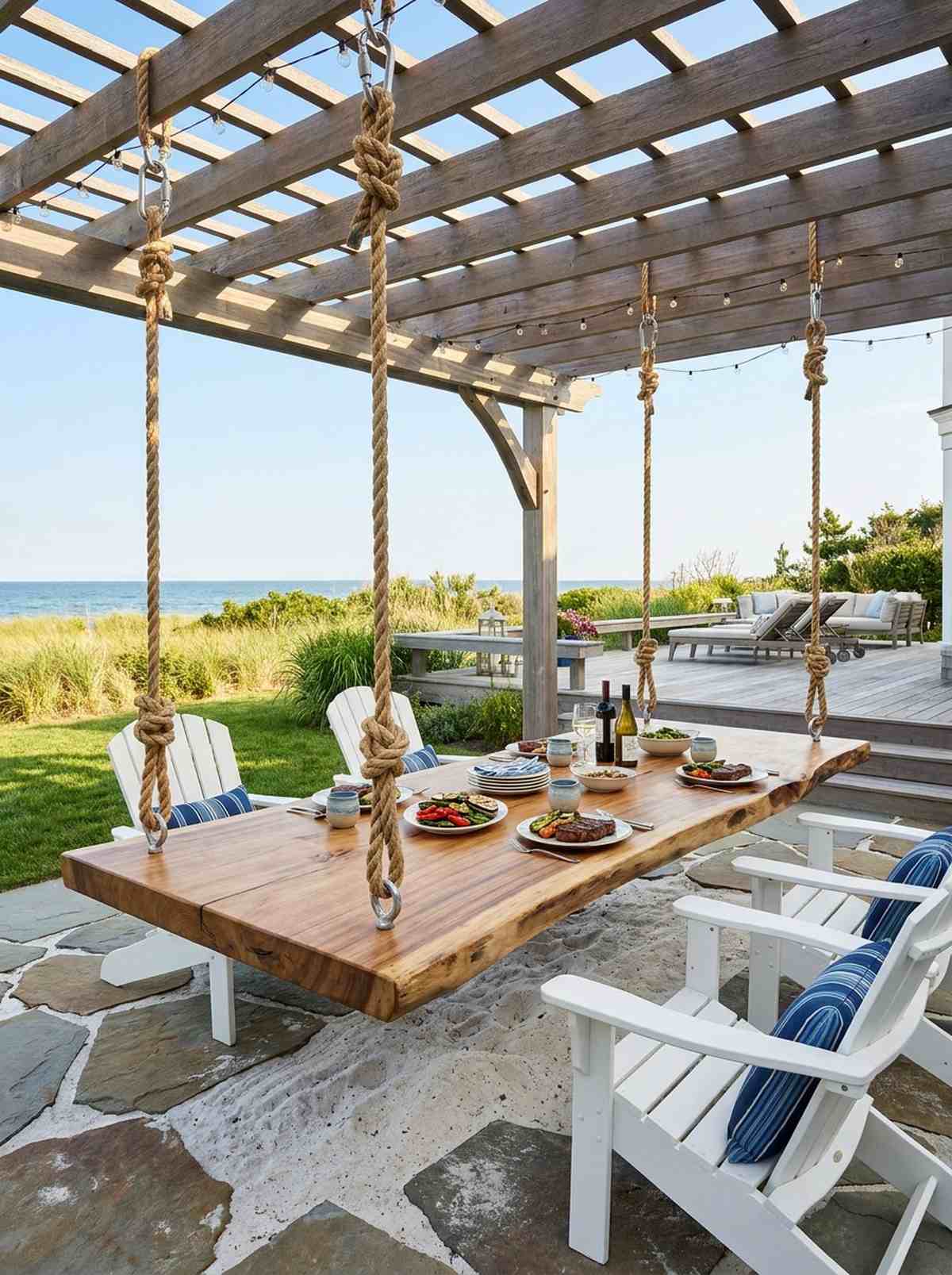 nautical rope suspended table