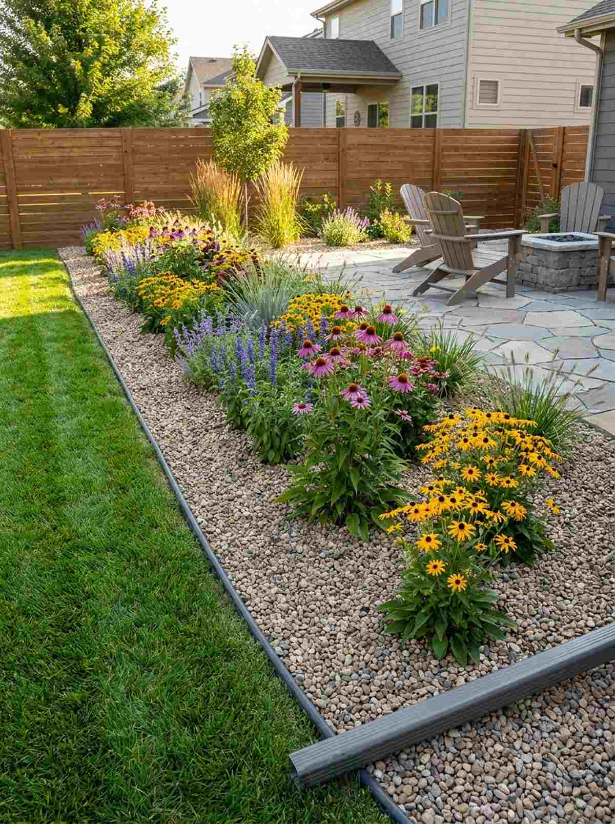 perennial border with gravel base