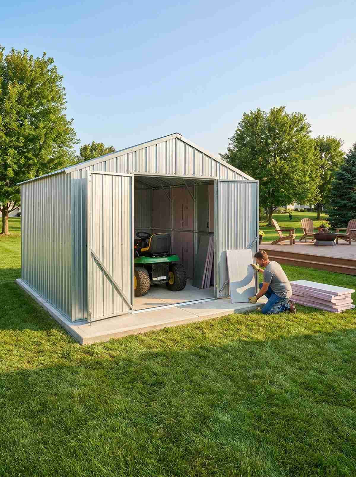 steel framed metal shed