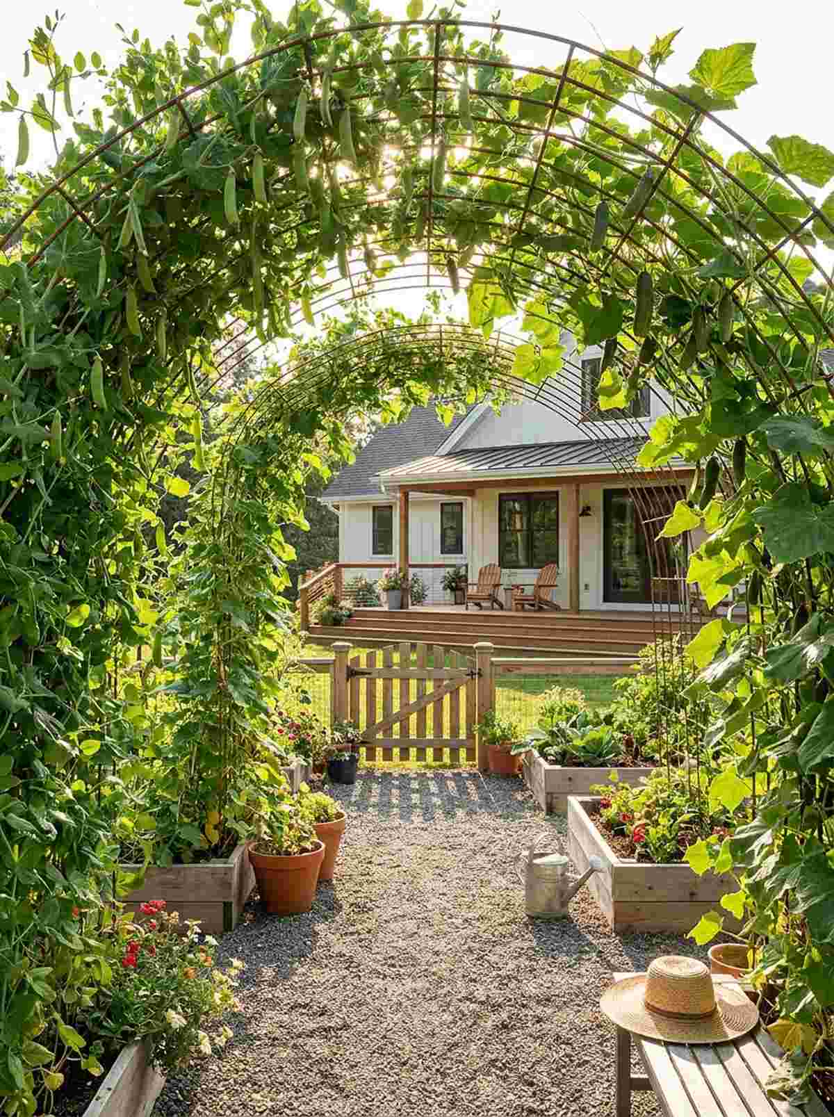 trellis arches for climbing vegetables