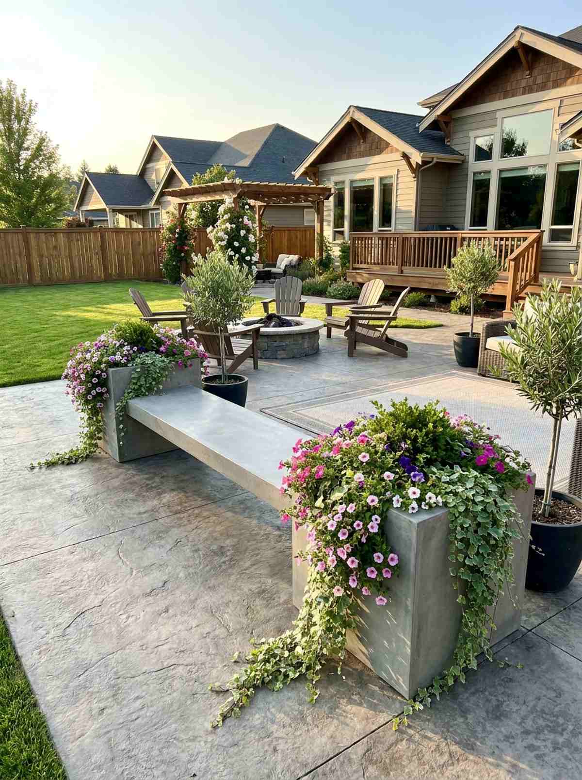 built in planter box ends