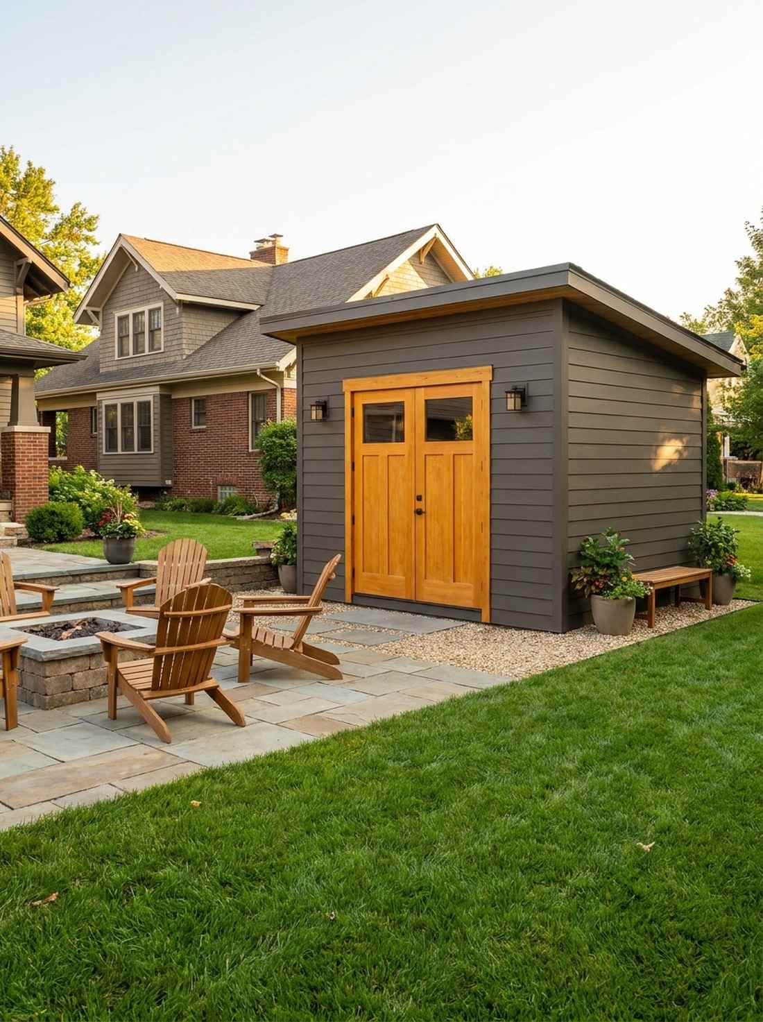charcoal with natural wood accents