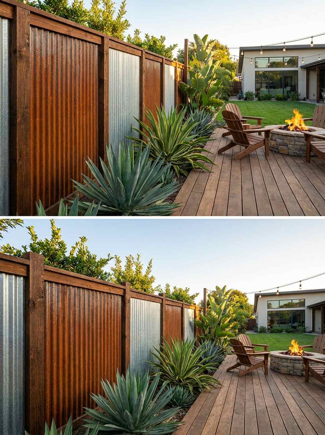 corrugated metal wood frame