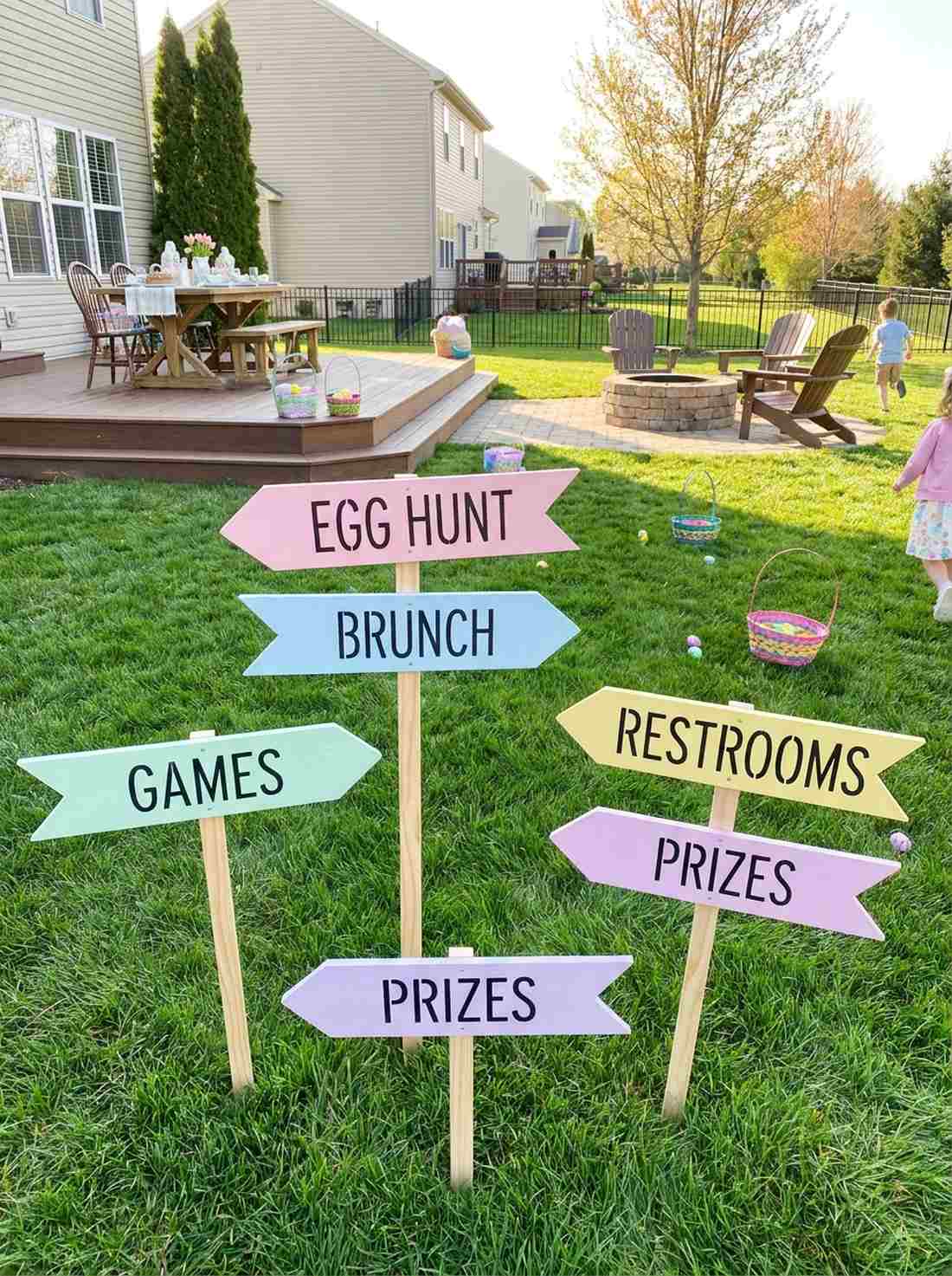easter egg hunt directional signage