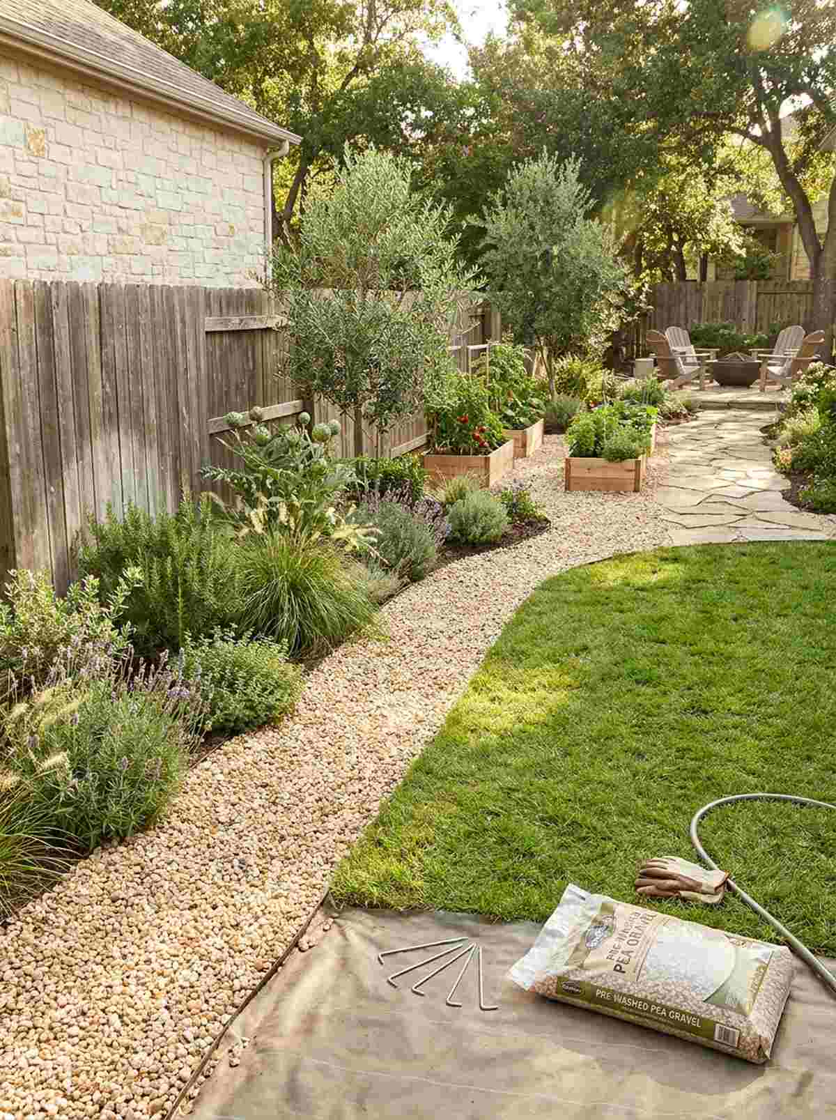 gravel mulch borders