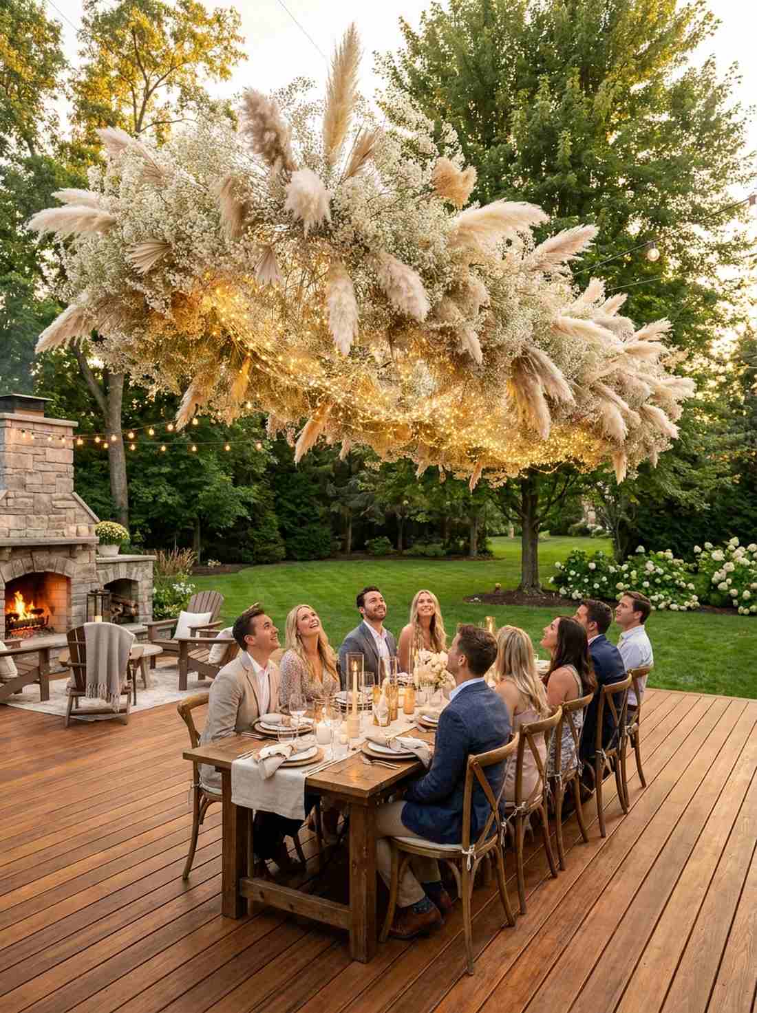 hanging floral cloud installation