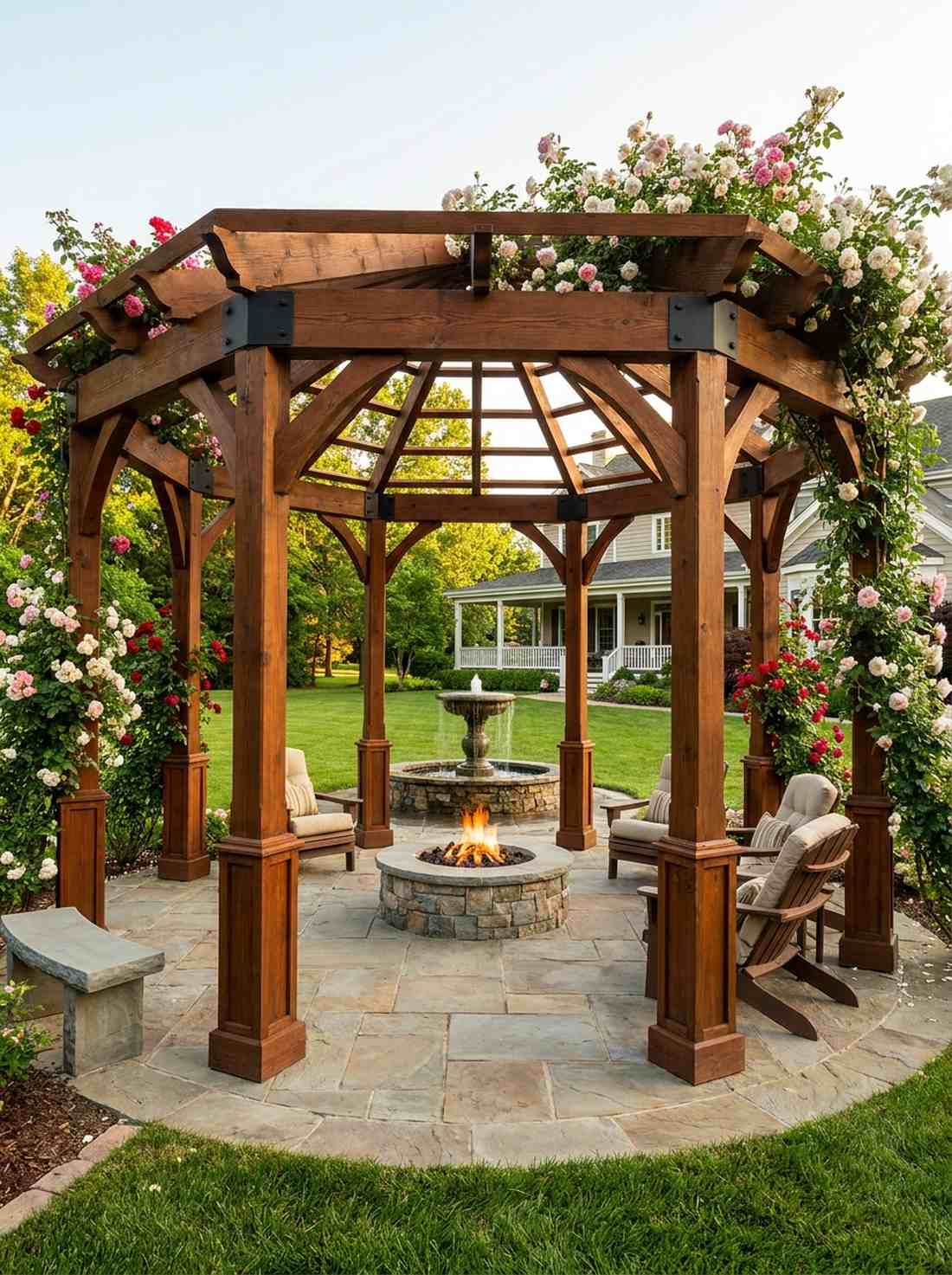 octagonal centerpiece pergola