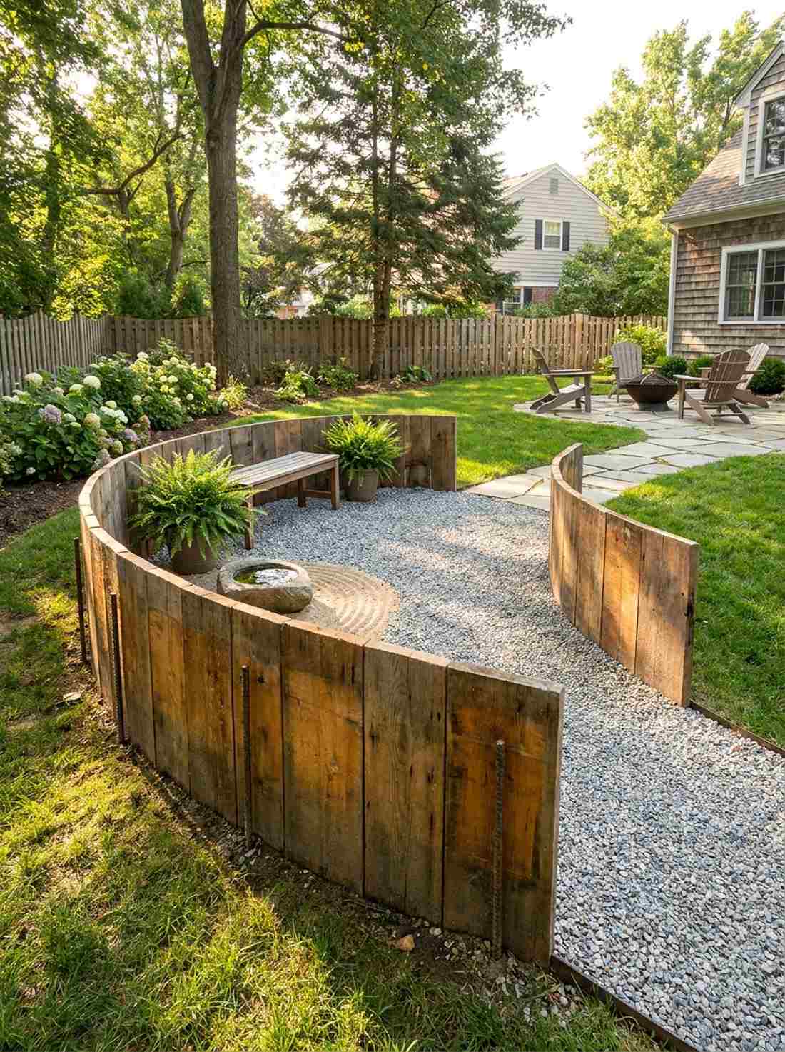 reclaimed wood plank edging