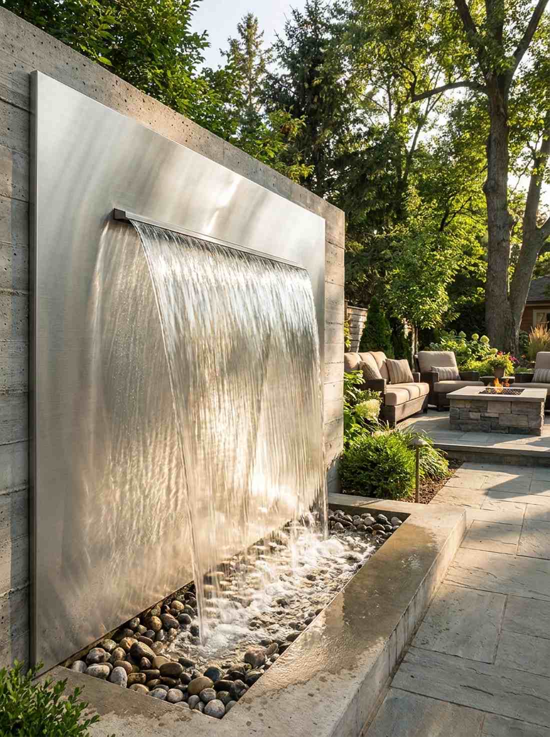 rectangular panel waterfall