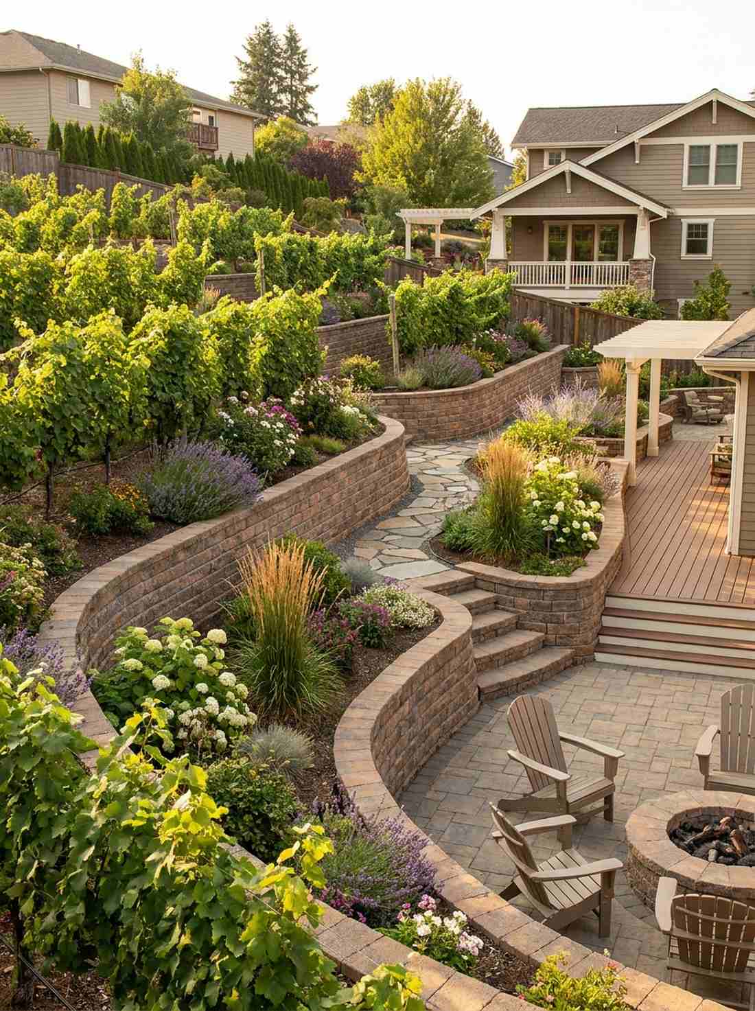 terraced slope retention