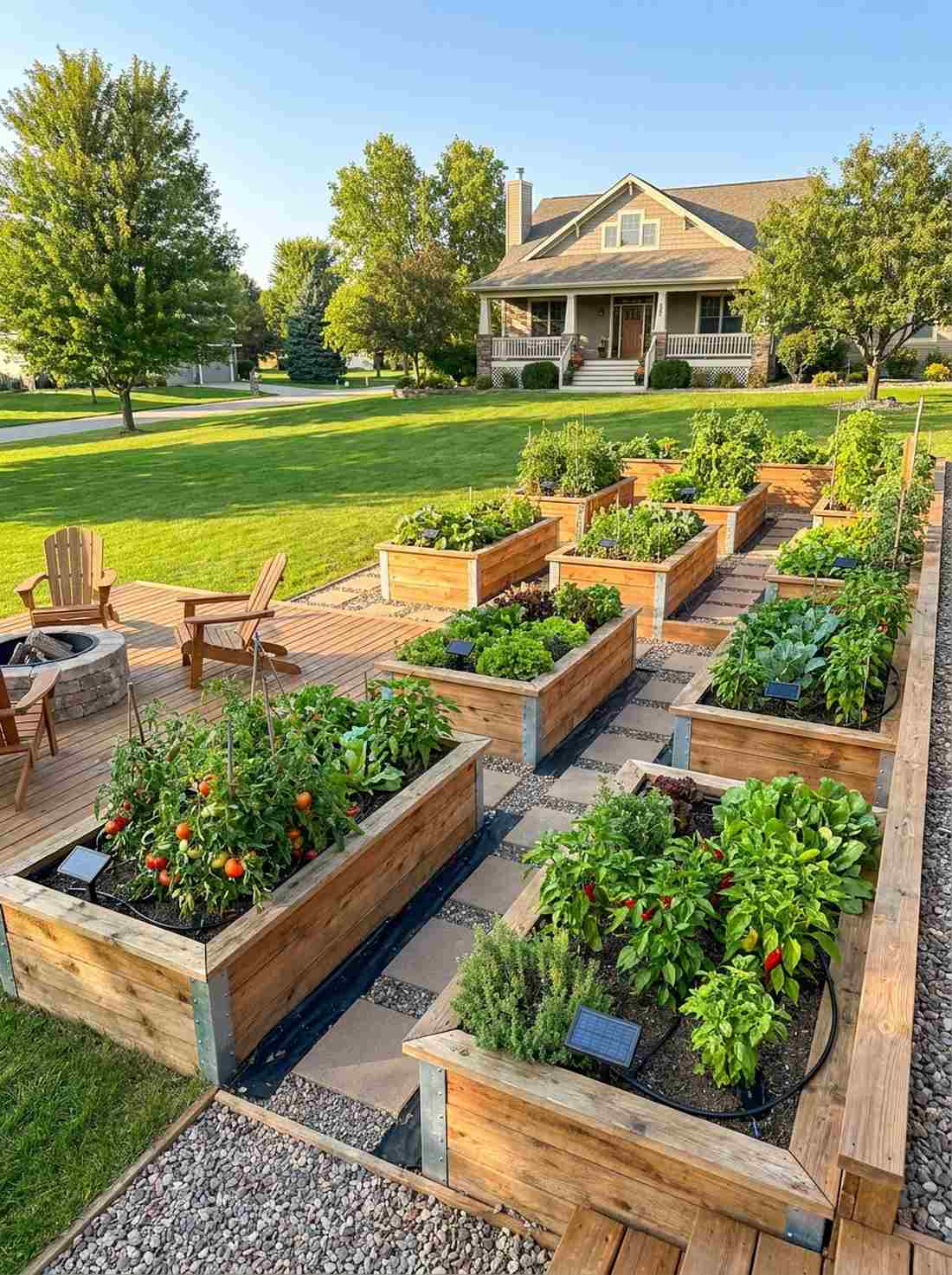 terraced vegetable plots