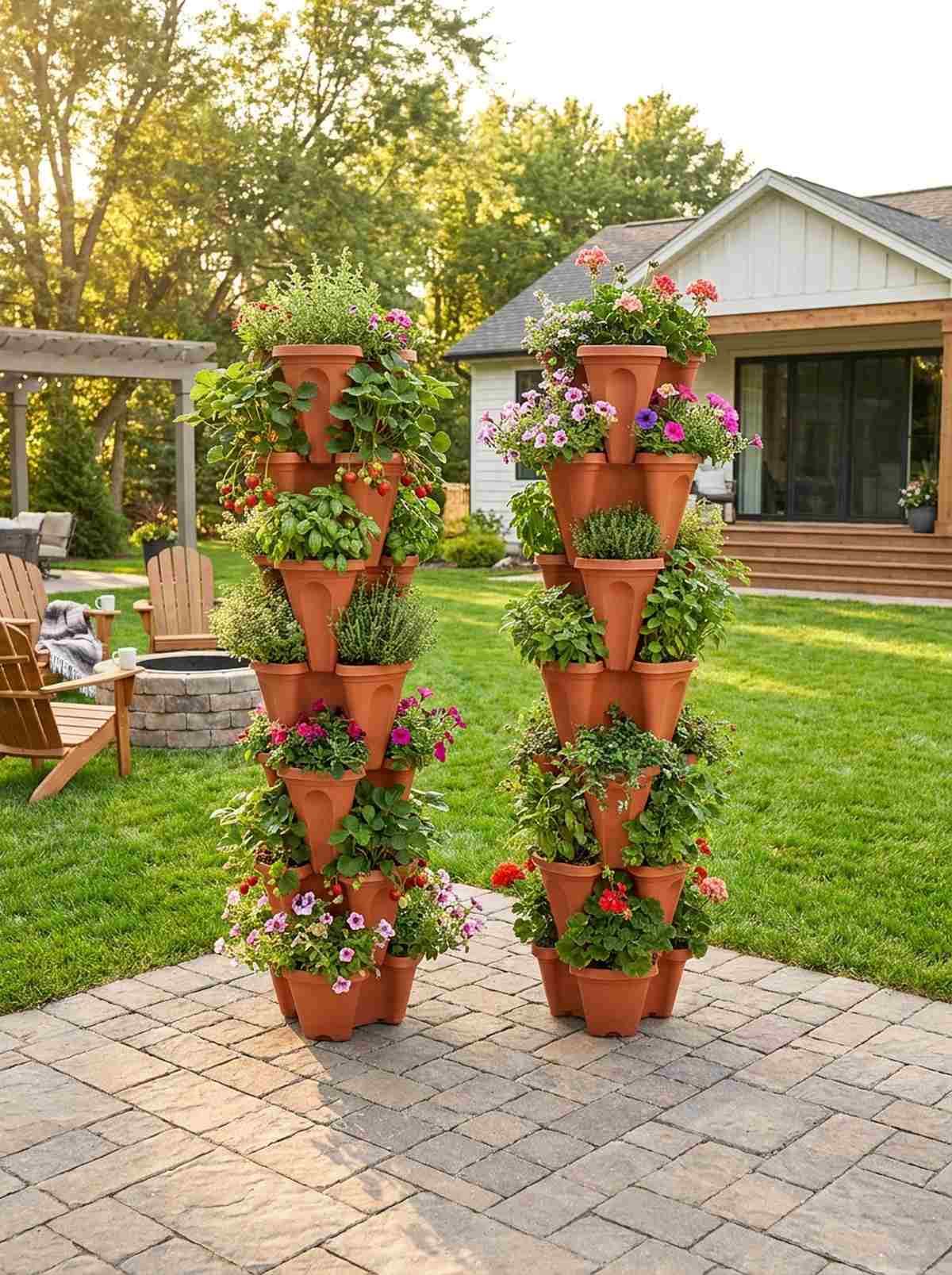 vertical planter columns
