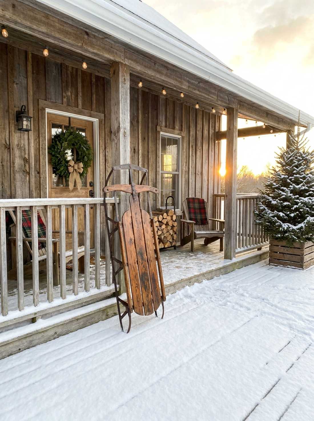 vintage sleds as wall decor