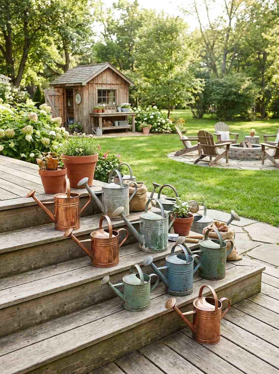 antique watering can collection