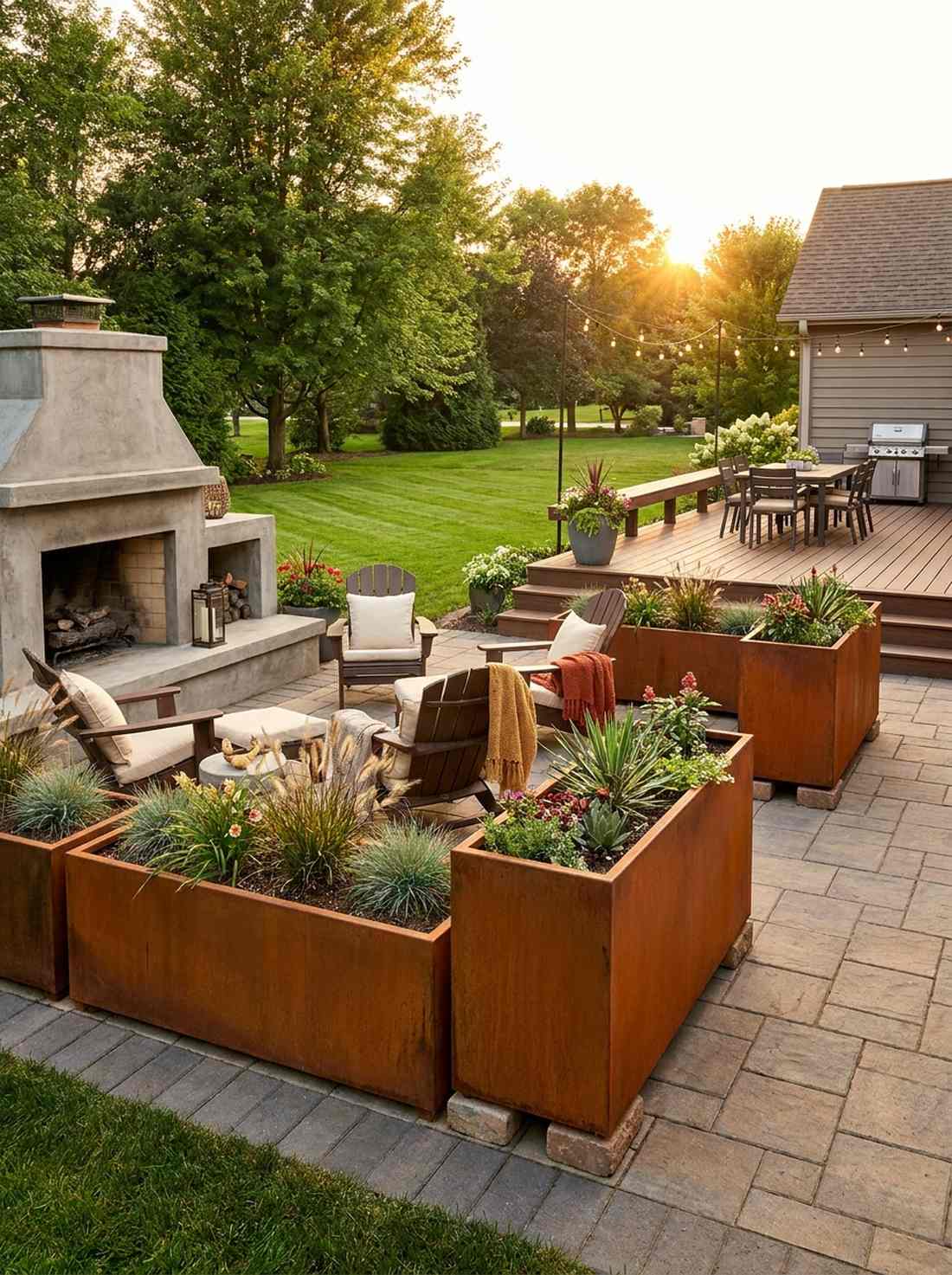 corten steel planters