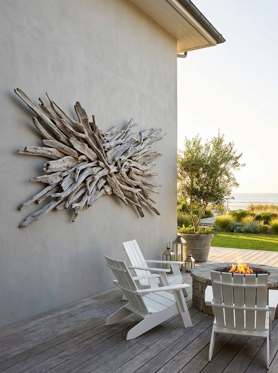driftwood assemblage wall sculptures