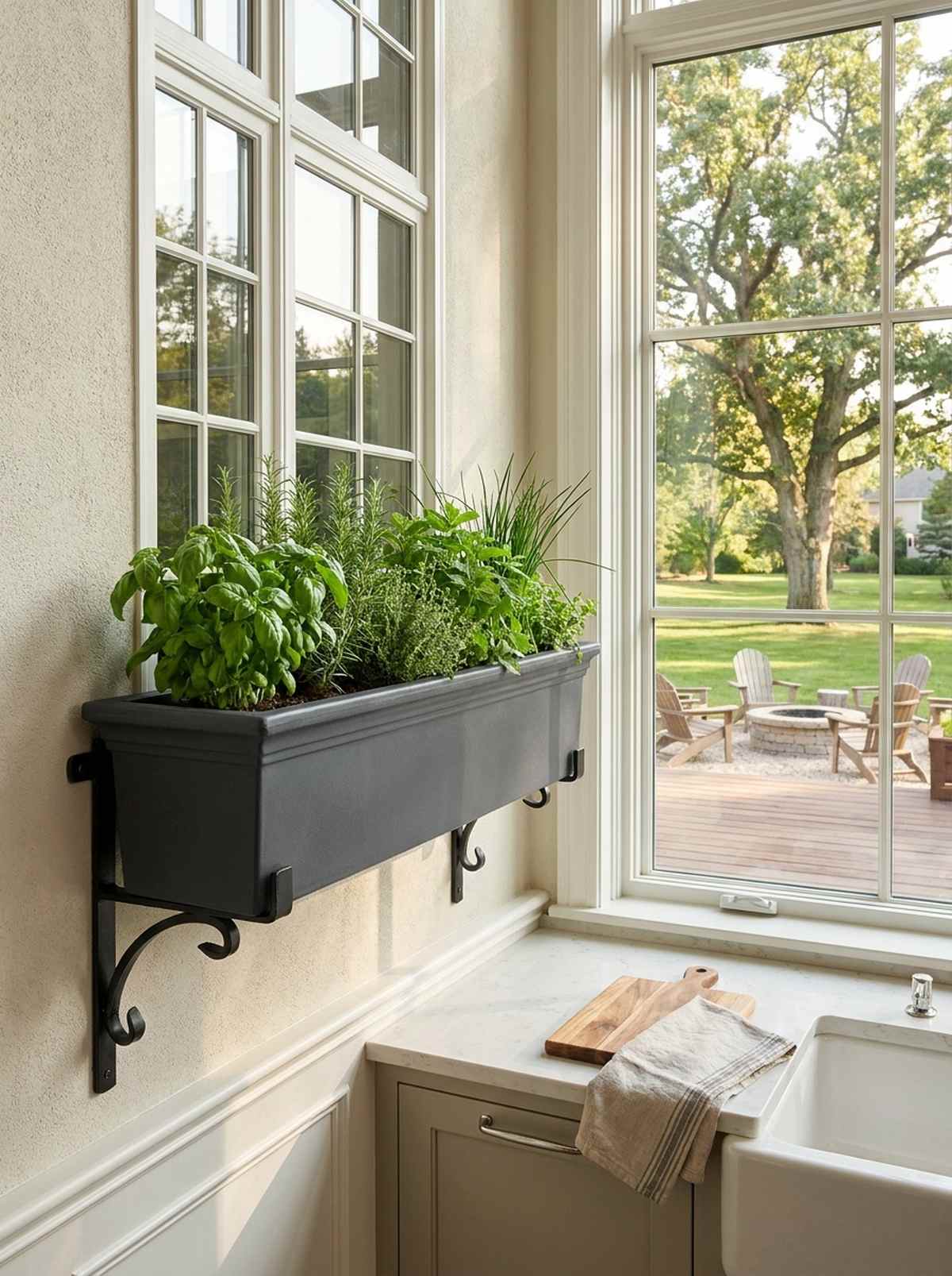 kitchen herb window box