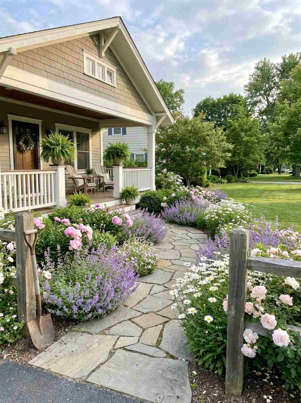 pastel perennial border