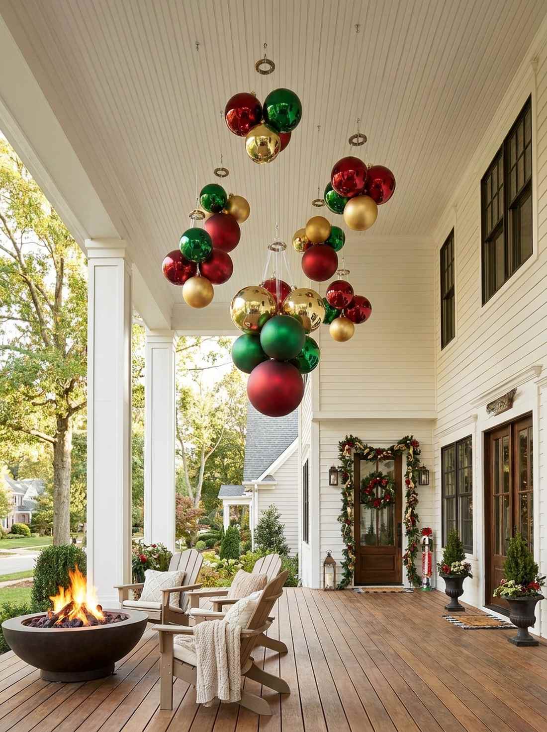 porch ceiling ornament clusters