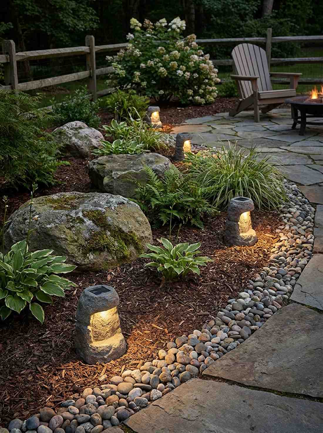 solar rock landscape lights