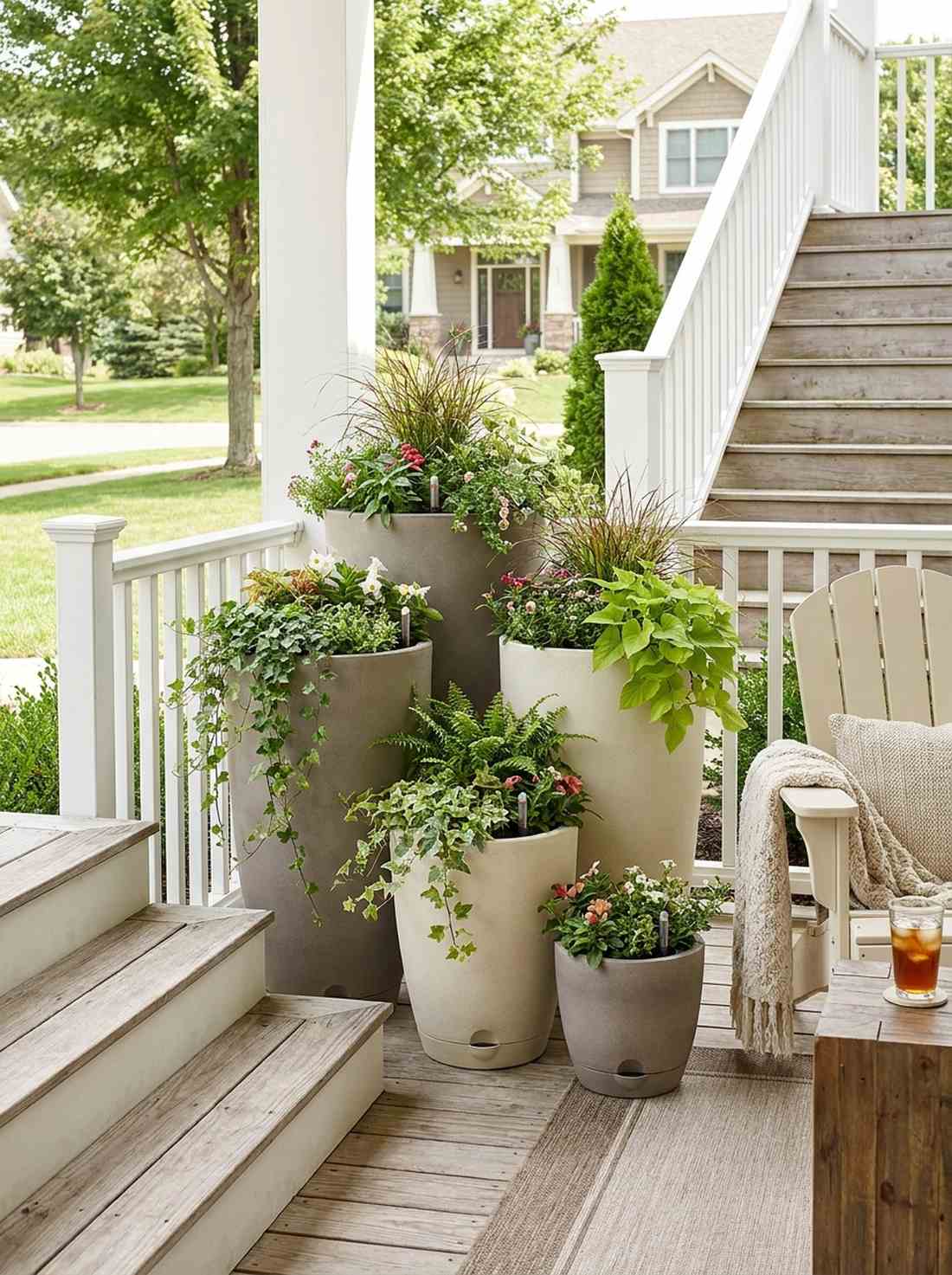 tiered planter groupings