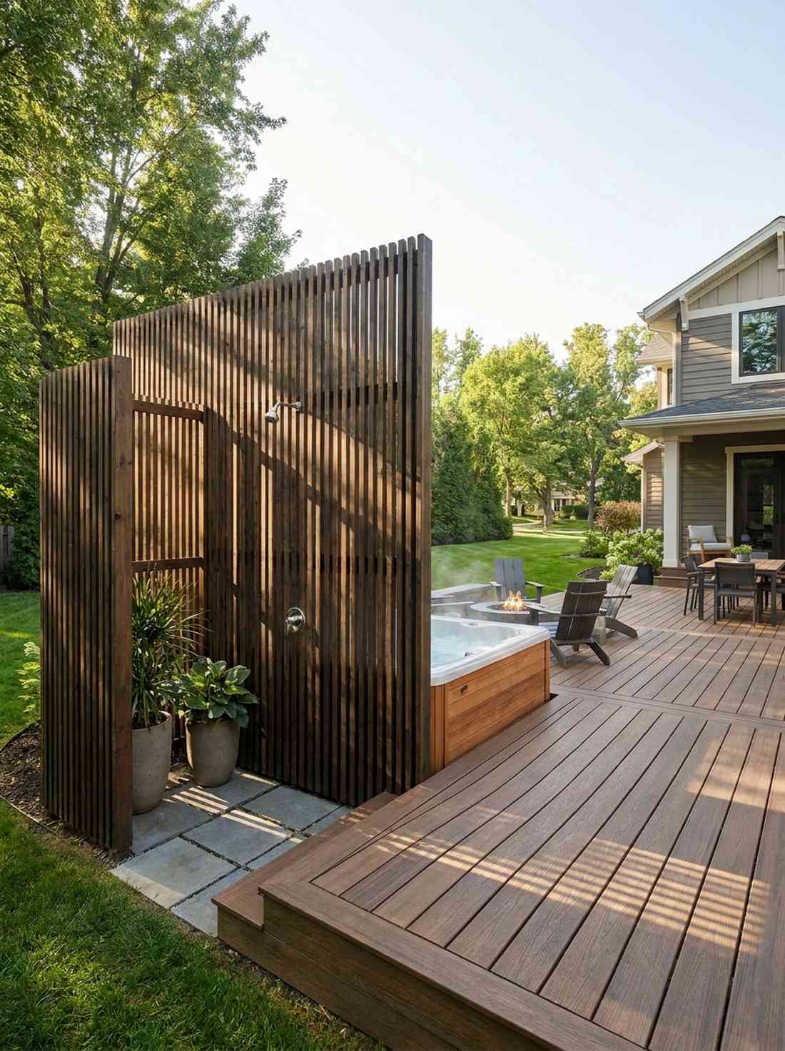 vertical slat privacy fence