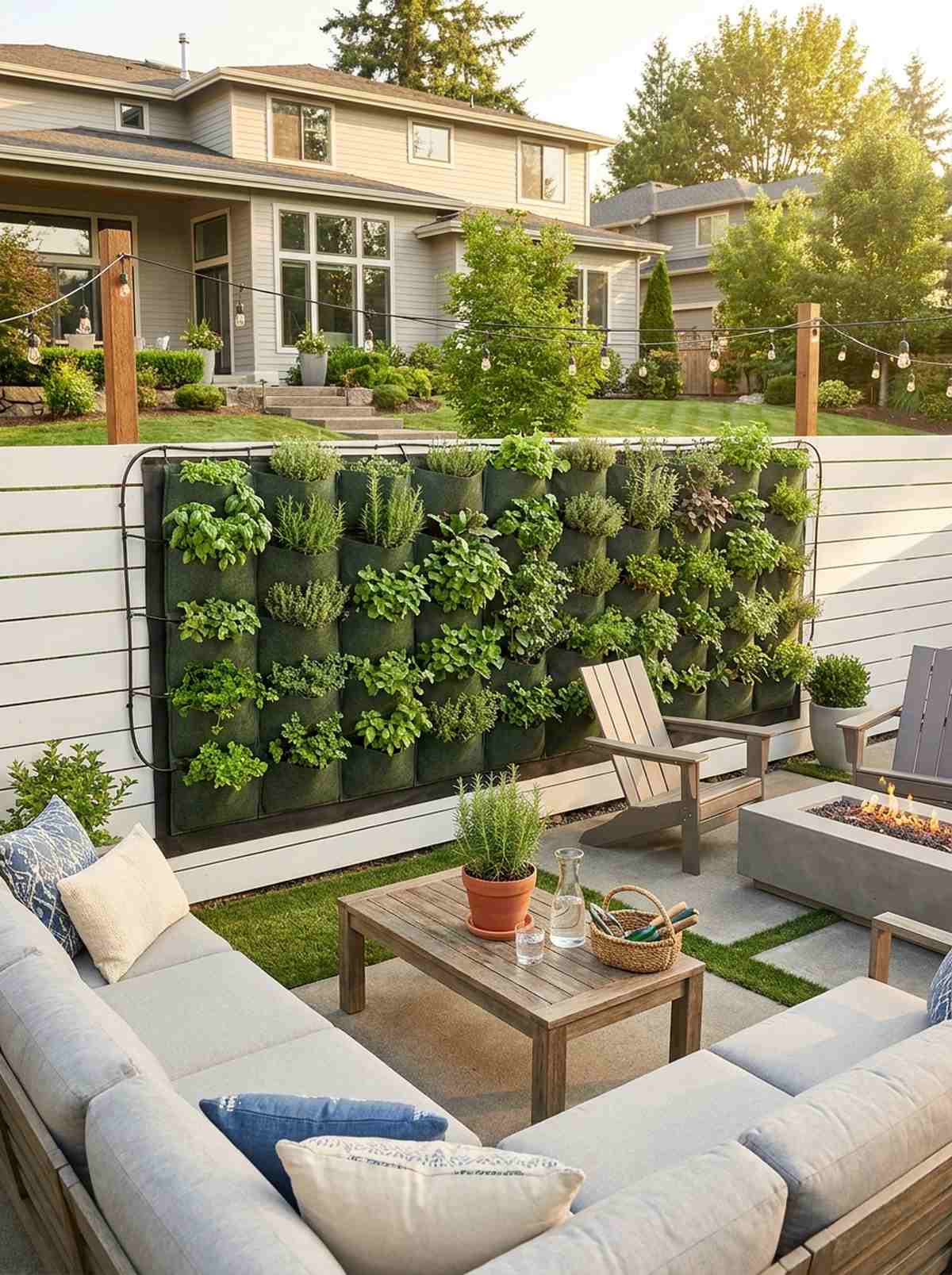 vertical wall mounted herb pockets