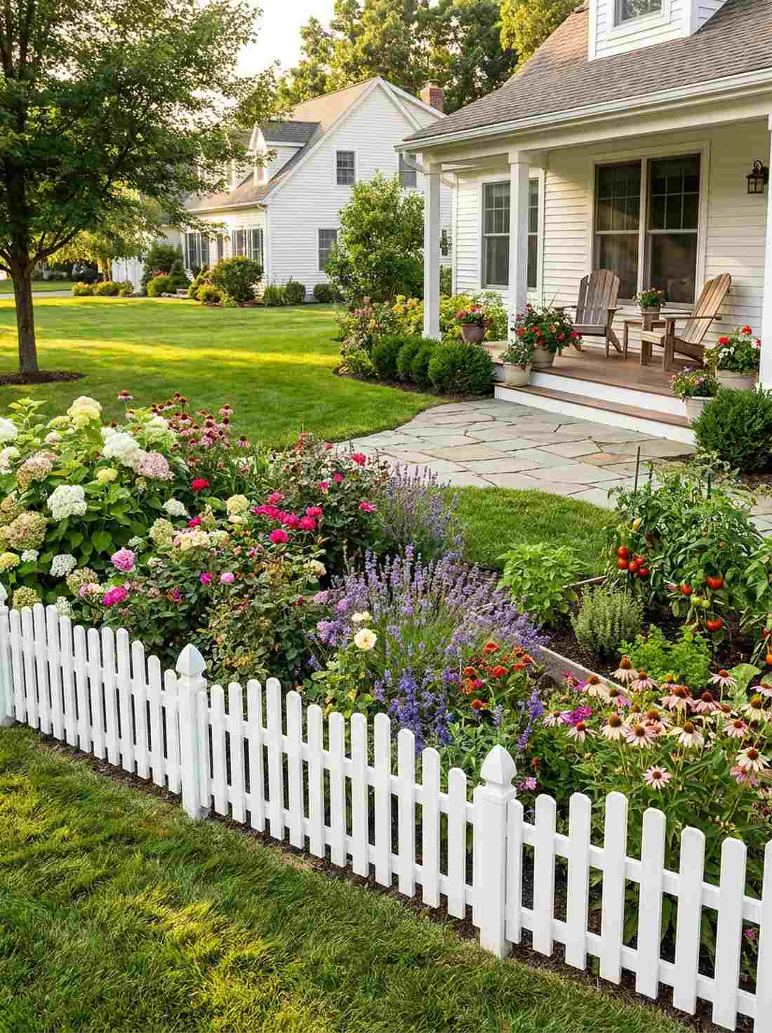 white picket fence sections