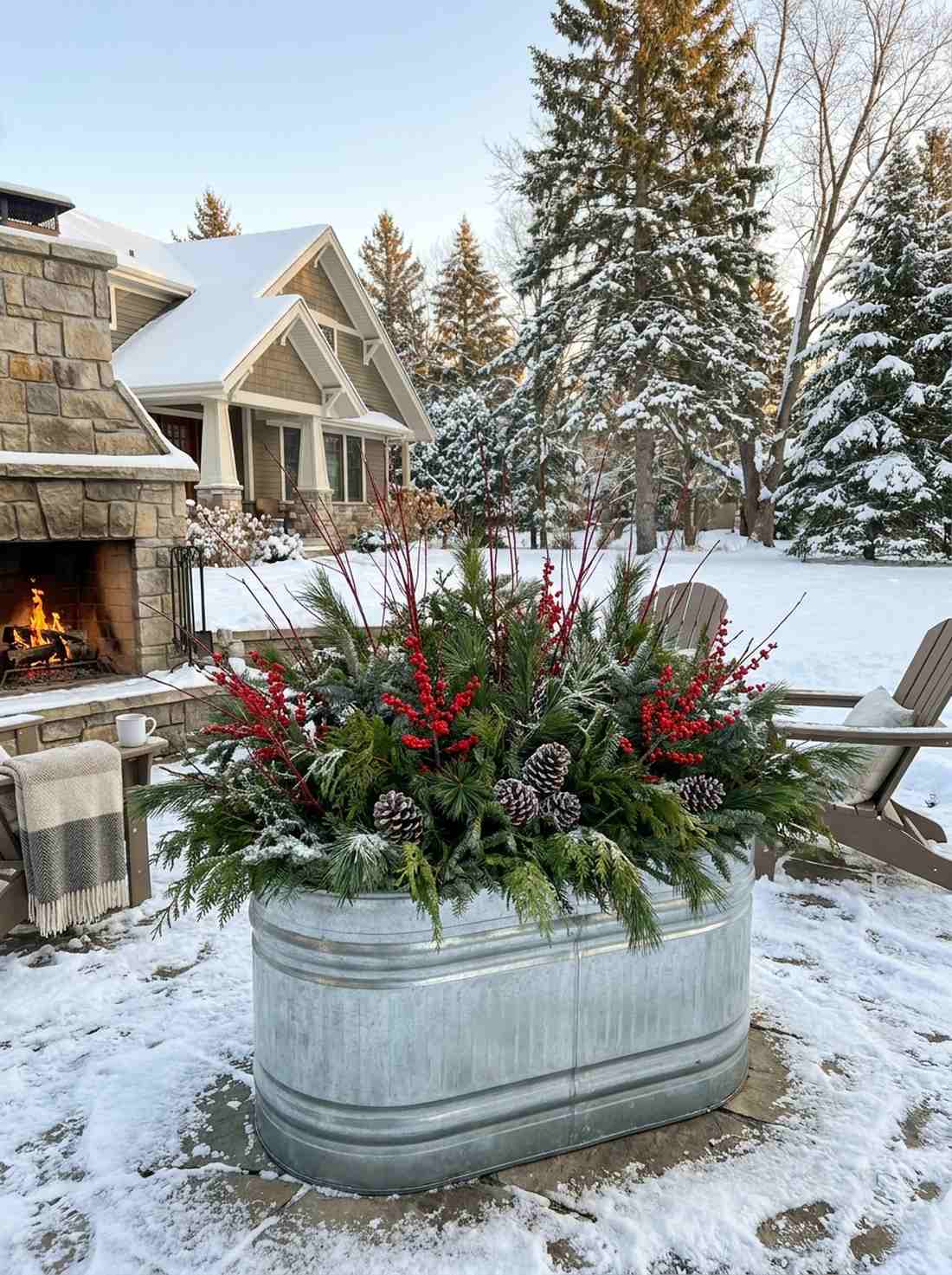 winter evergreen arrangement