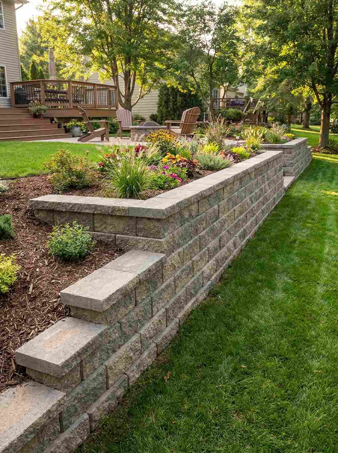 concrete block retaining edging