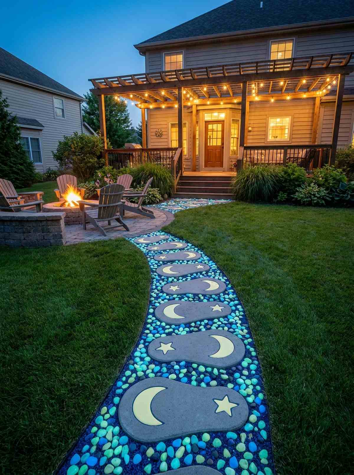 crescent moon stars