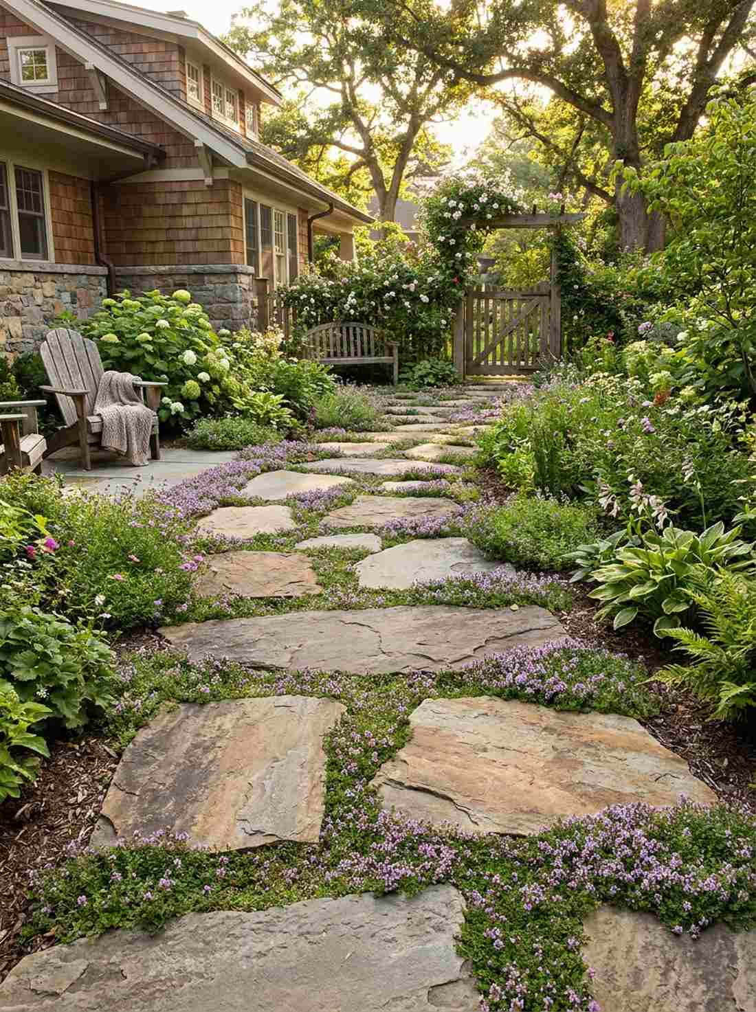 flagstone irregular stepping path