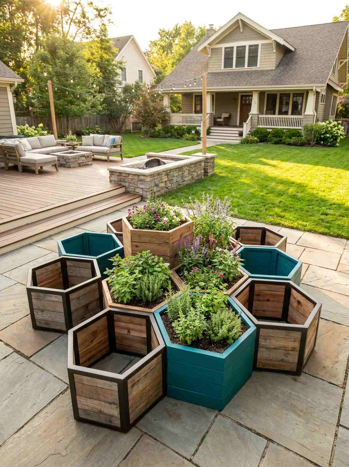 hexagonal planters geometric interest