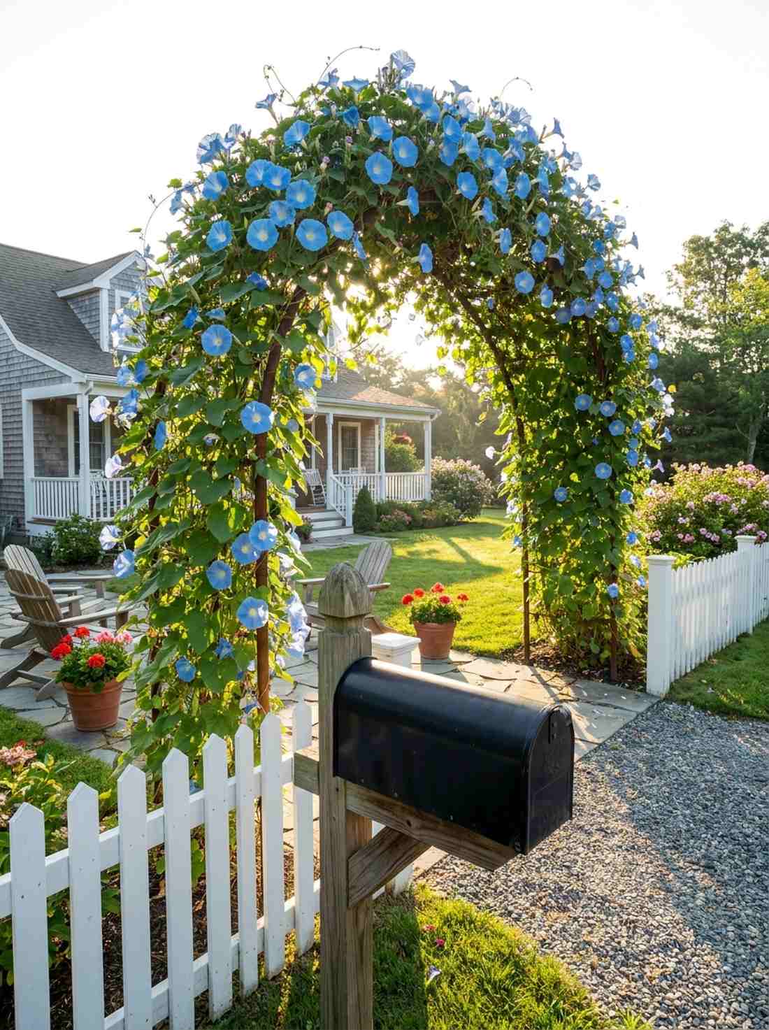 morning glory mailbox arch