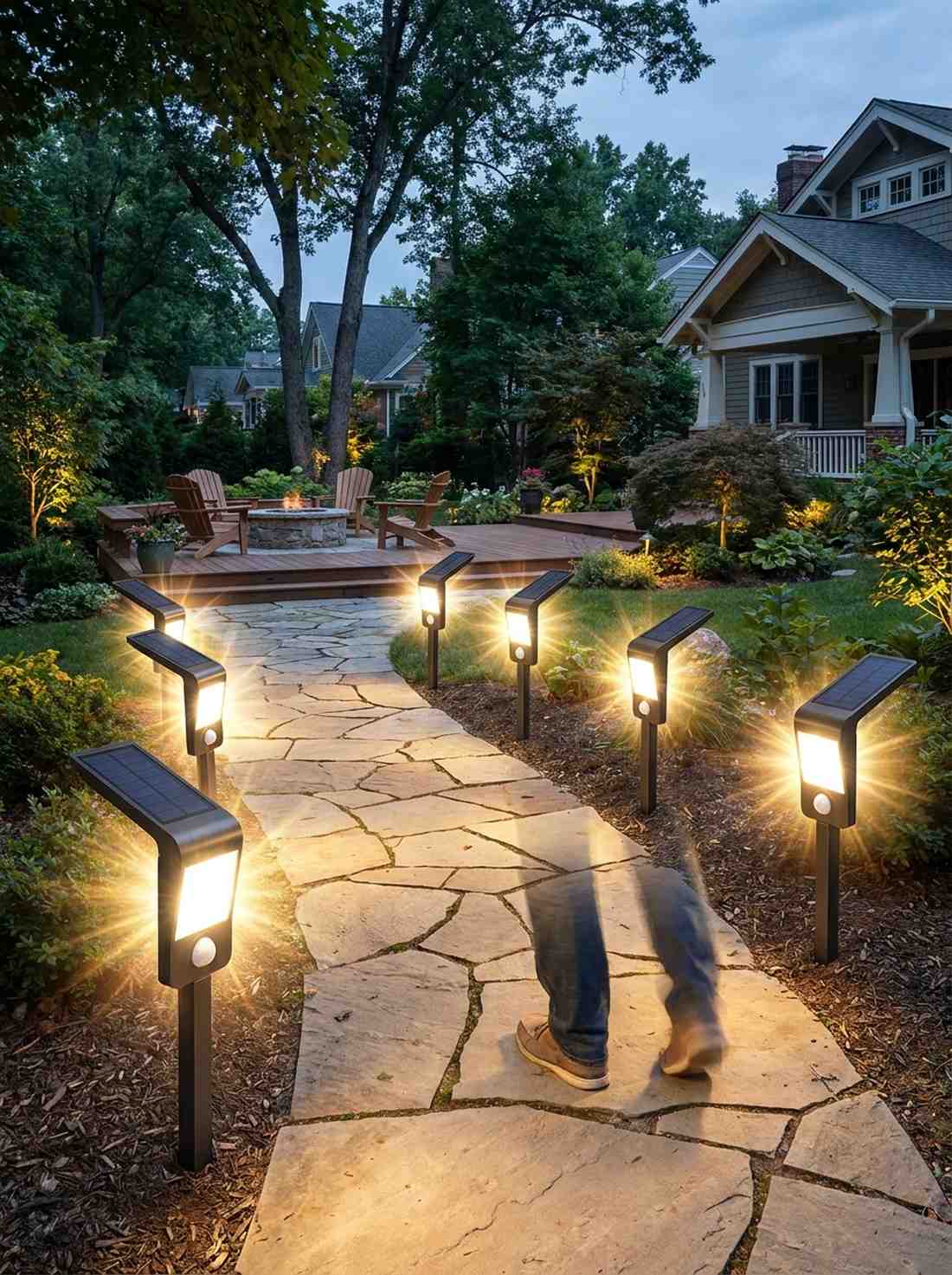 motion activated solar path lights