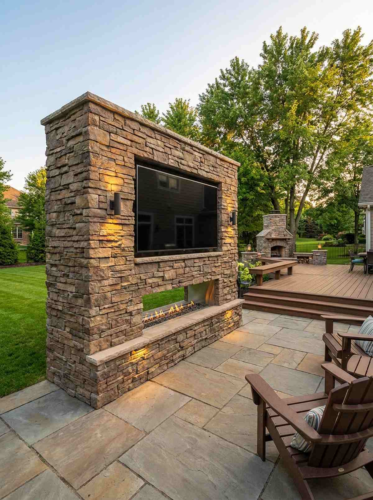 stone veneer enclosure wall