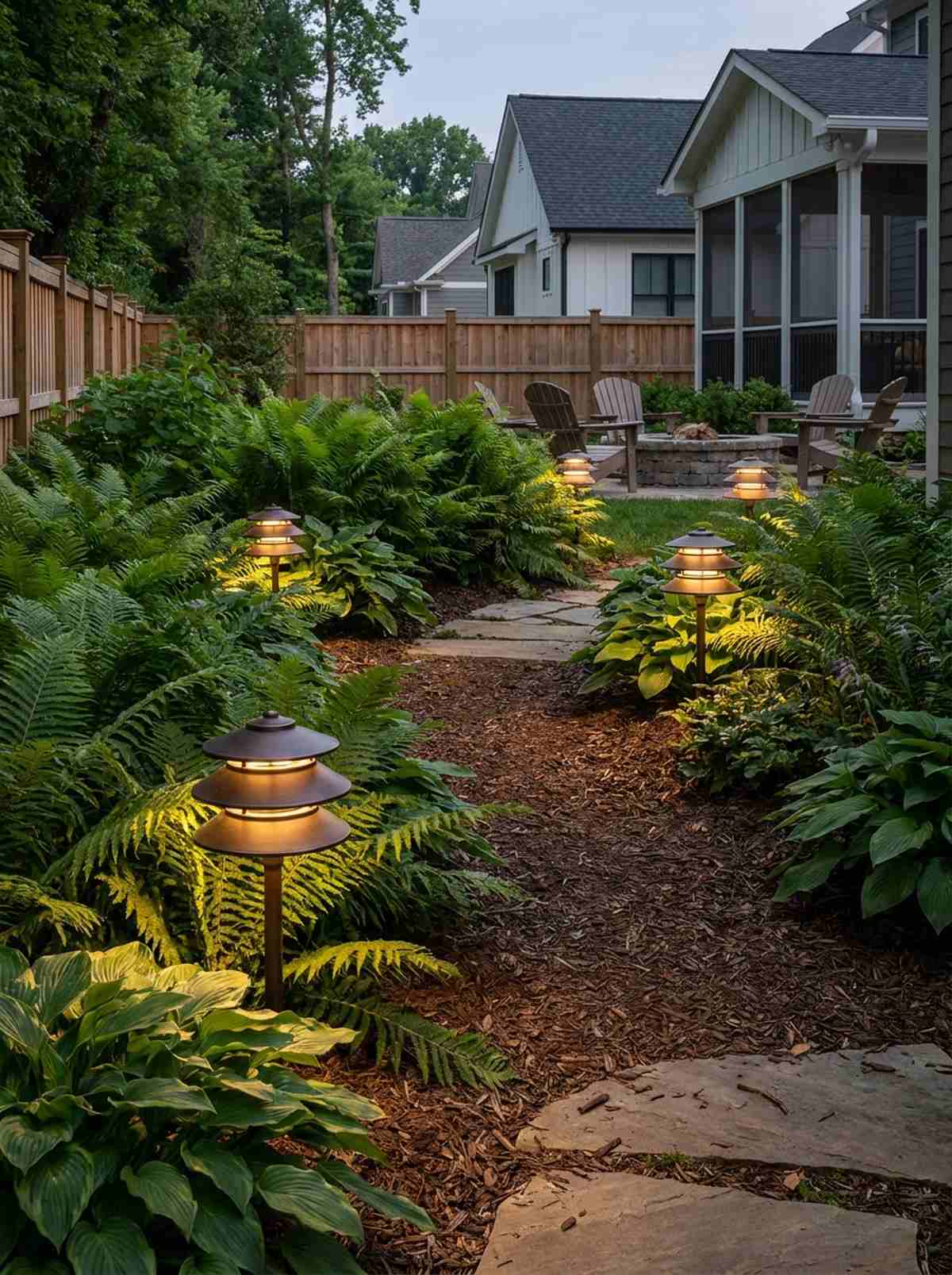 tiered pathway lights