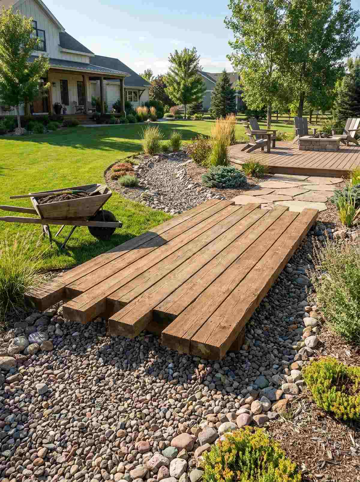 wide plank dry bed crossing