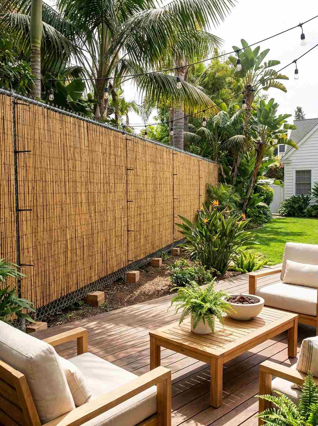 woven willow or bamboo panels