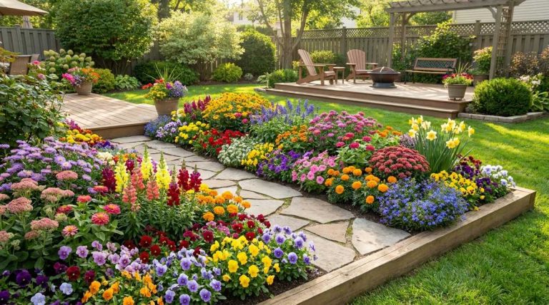 195 small garden flowers vertical