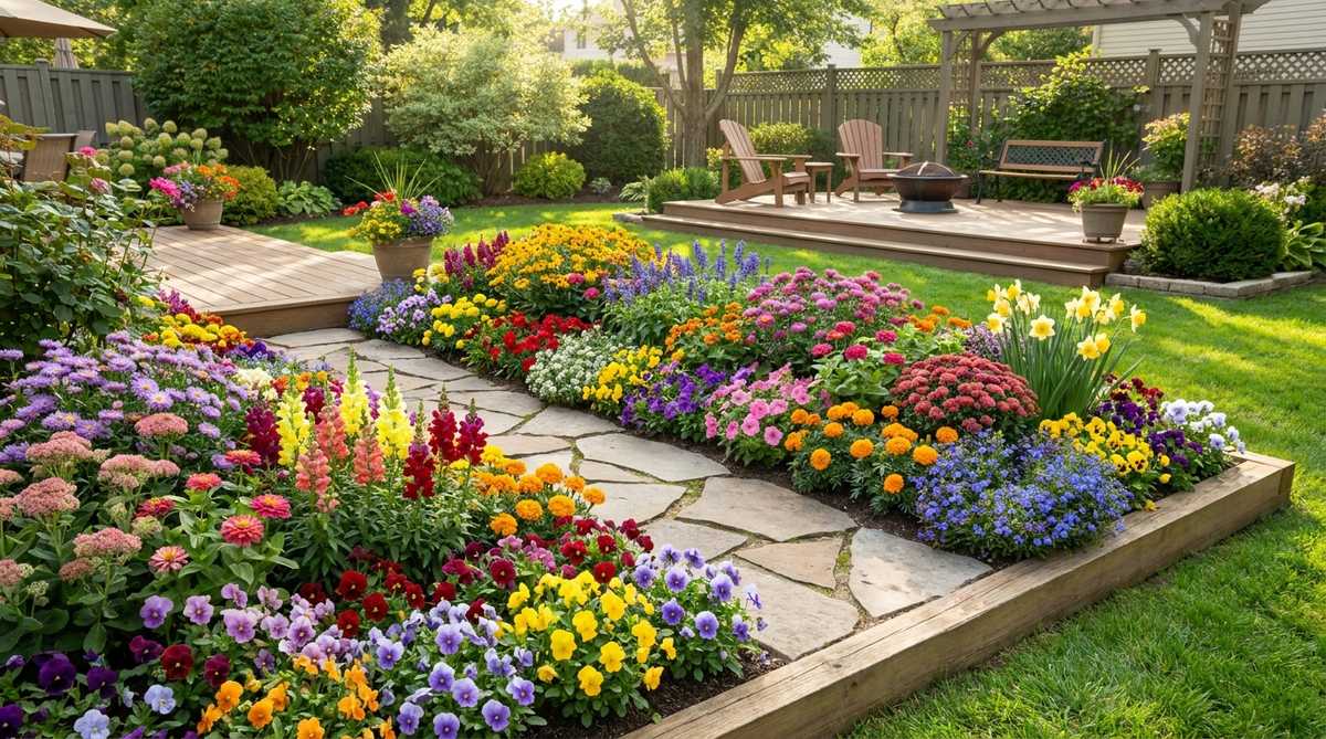 195 small garden flowers vertical