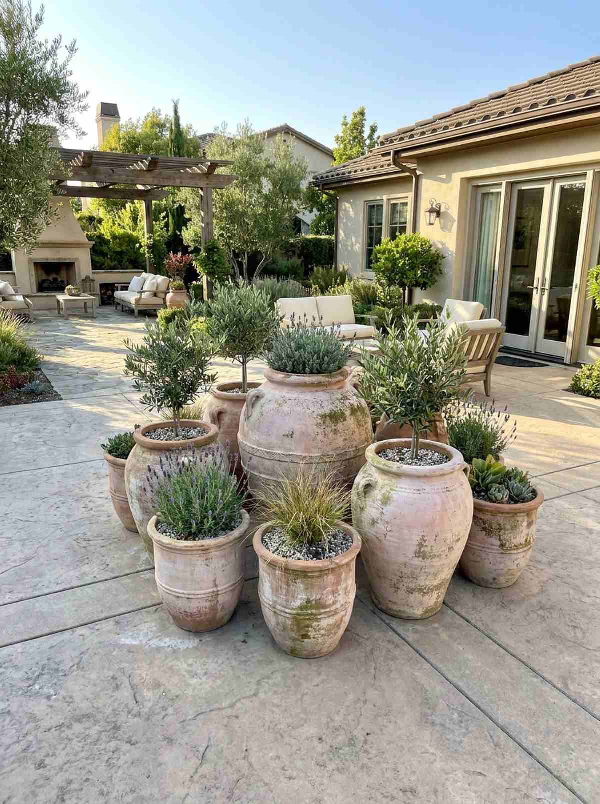 aged tuscan urn clusters