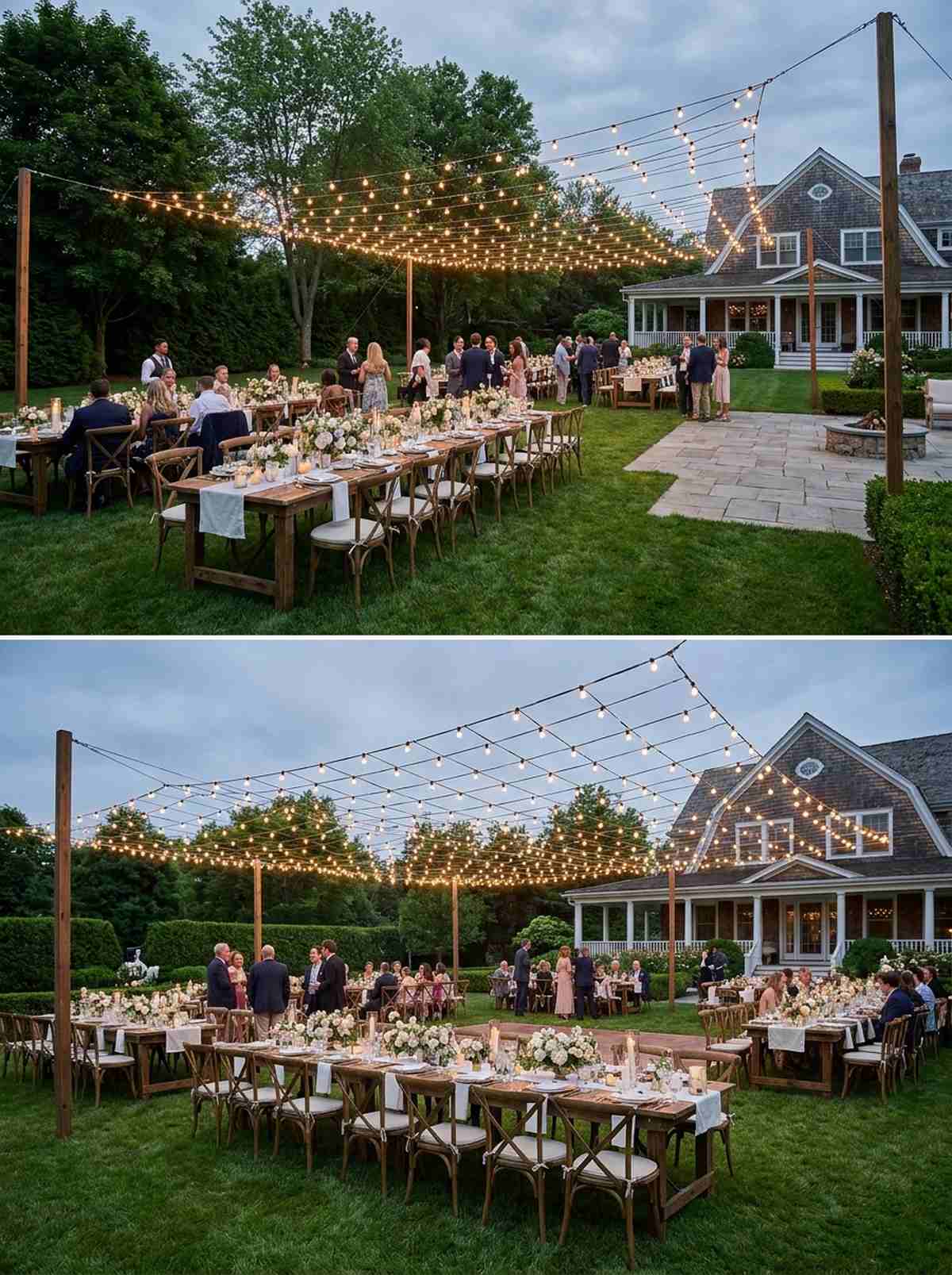 bistro light grid canopy