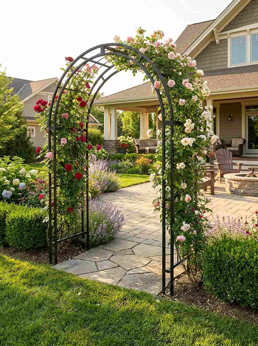 classic metal arch entrance