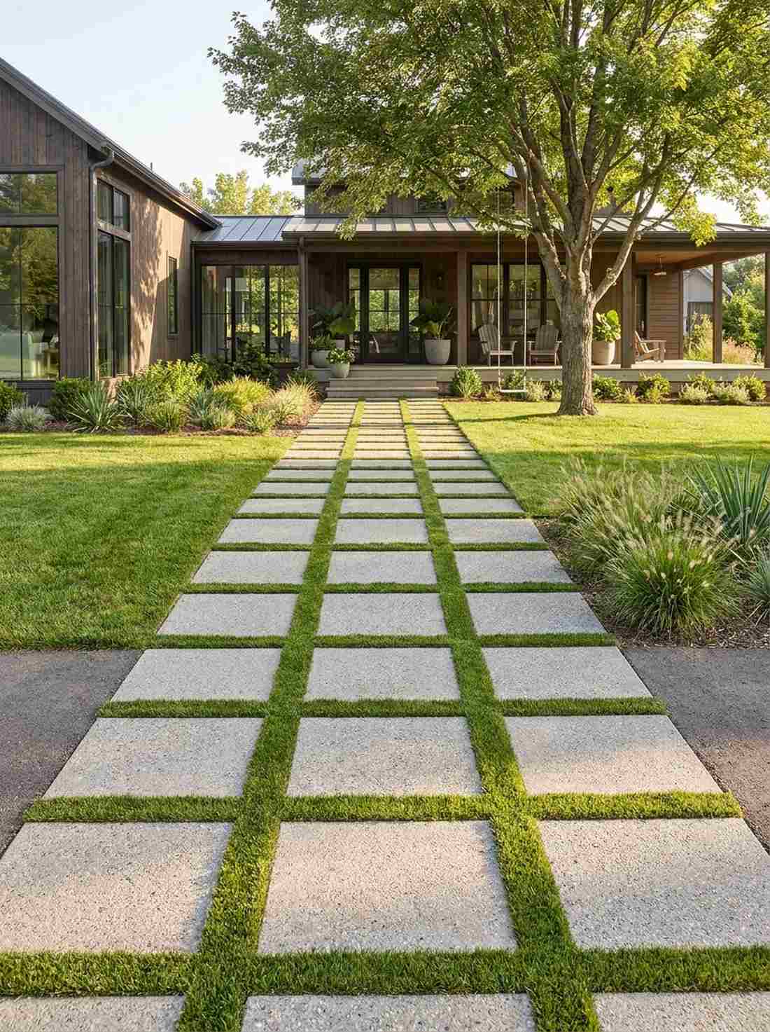 grid pattern paver system