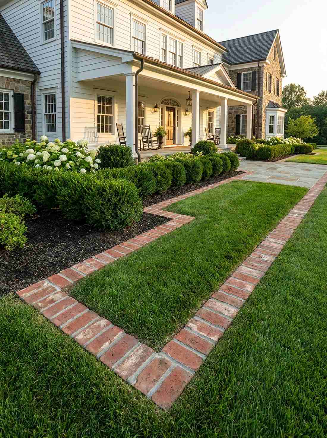mortar set flat brick border